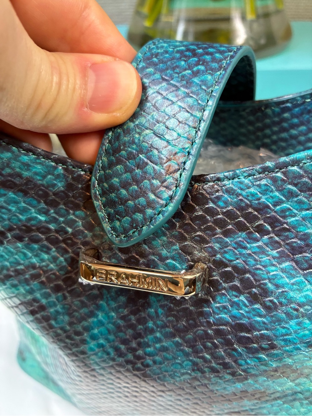 Brahmin Blue Mariner Small Gwynne Crossbody Bag - NWT & Dustbag 🔥 RARE Design - Picture 7 of 11